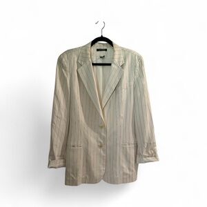 Ralph Lauren Ivory Striped Silk Blazer